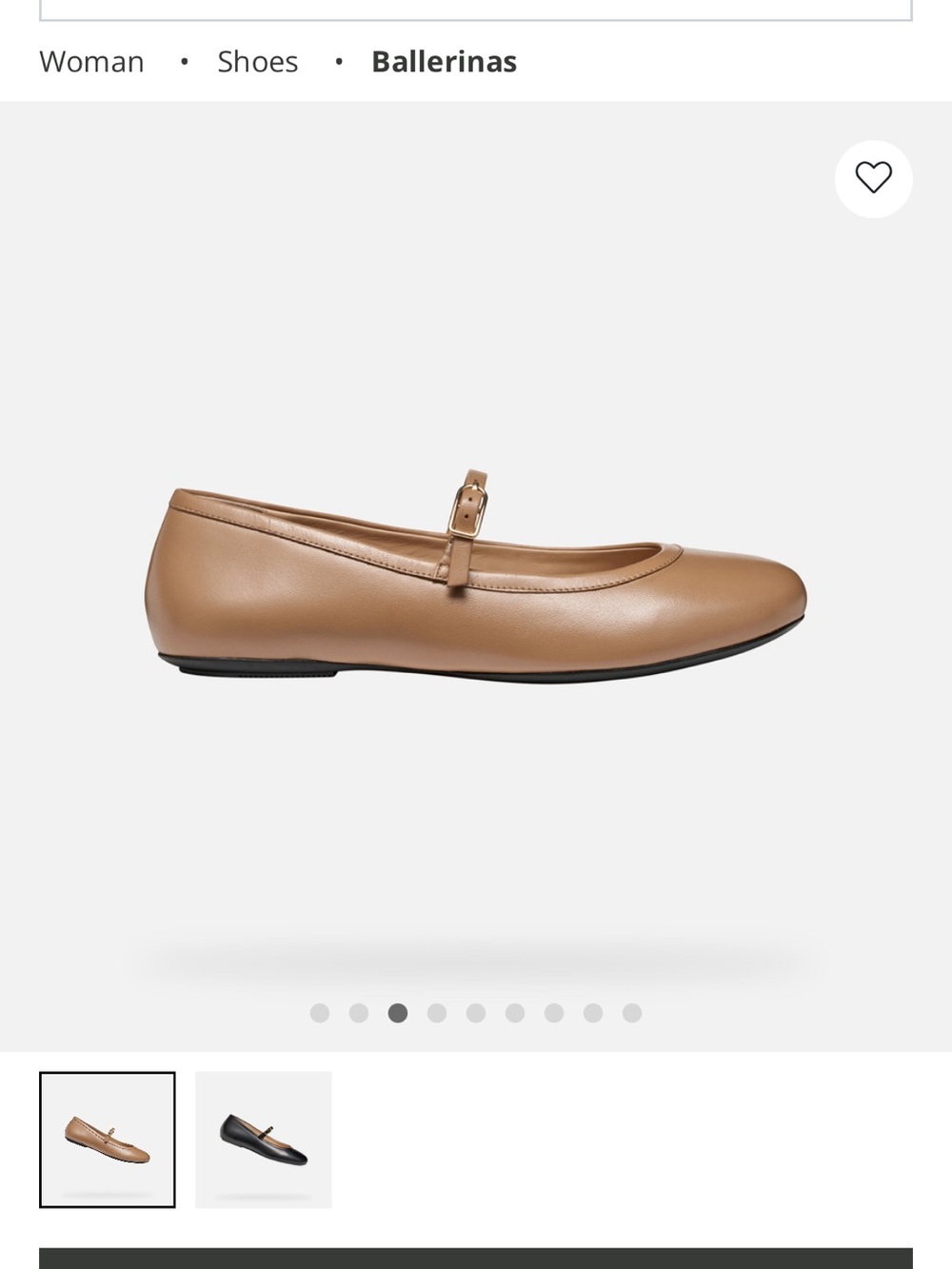 Geox Women's Taupe Leather Ballet Flats - Picture 2 of 2